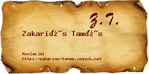 Zakariás Tamás névjegykártya